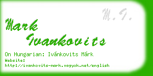 mark ivankovits business card